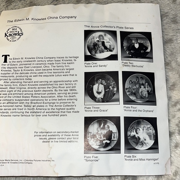 Annie Collector Plate Series 1986 by Knowles Fine China Seventh Issue - Picture 11 of 11